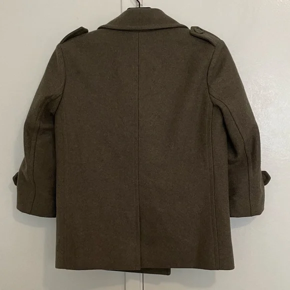 Gryphon New York Olive Shrunken Wool Pea Coat Double Breasted Size XS - Picture 9 of 12